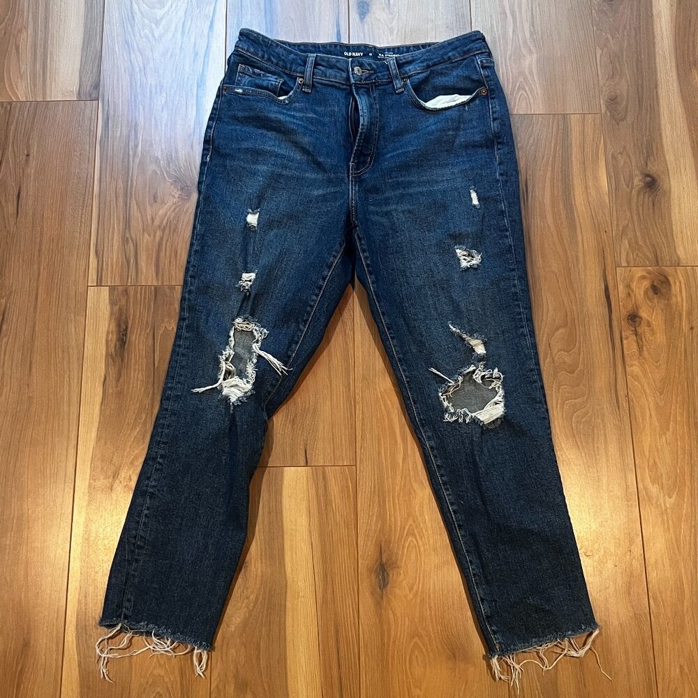 O.G. Skinny Straight Old Navy Distressed Jeans